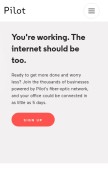 How pilotfiber.com looks like on a mobile device such as an iPhone.