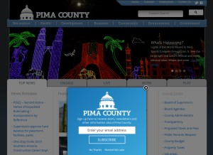 How pima.gov looks like on a tablet such as an iPad.