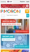 How pimoroni.com looks like on a mobile device such as an iPhone.