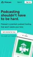 How pinecast.com looks like on a mobile device such as an iPhone.