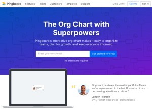 How pingboard.com looks like on a tablet such as an iPad.