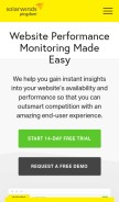 How pingdom.com looks like on a mobile device such as an iPhone.