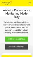 How pingdom.net looks like on a mobile device such as an iPhone.