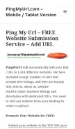 How pingmyurl.com looks like on a mobile device such as an iPhone.