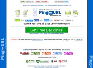 How pingmyurl.com looks like on a tablet such as an iPad.