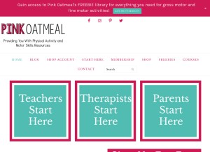 How pinkoatmeal.com looks like on a tablet such as an iPad.