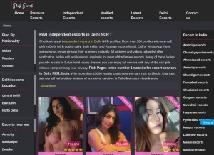 How pinkpages.in looks like on a tablet such as an iPad.