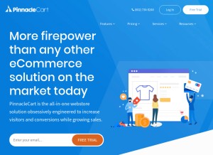 How pinnaclecart.com looks like on a tablet such as an iPad.