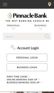 How pinnbank.com looks like on a mobile device such as an iPhone.