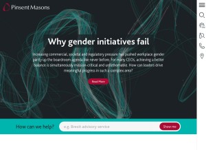 How pinsentmasons.com looks like on a tablet such as an iPad.