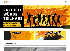 How piratenpartei.de looks like on a tablet such as an iPad.