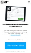 How pirateship.com looks like on a mobile device such as an iPhone.