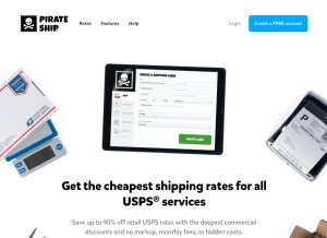 How pirateship.com looks like on a tablet such as an iPad.
