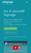 How pisignage.com looks like on a mobile device such as an iPhone.