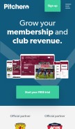 How pitchero.com looks like on a mobile device such as an iPhone.