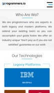 How pixere.net looks like on a mobile device such as an iPhone.