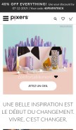 How pixers.fr looks like on a mobile device such as an iPhone.