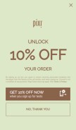 How pixibeauty.com looks like on a mobile device such as an iPhone.