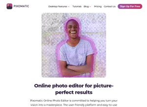 How pixomatic.us looks like on a tablet such as an iPad.