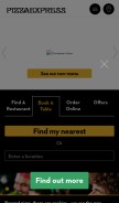 How pizzaexpress.com looks like on a mobile device such as an iPhone.