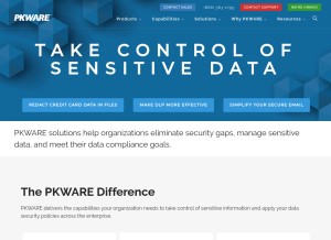 How pkware.com looks like on a tablet such as an iPad.