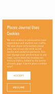 How placesjournal.org looks like on a mobile device such as an iPhone.