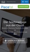 How placetel.de looks like on a mobile device such as an iPhone.