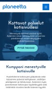 How planeetta.net looks like on a mobile device such as an iPhone.