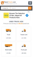 How planet-trucks.com looks like on a mobile device such as an iPhone.
