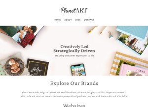 How planetart.com looks like on a tablet such as an iPad.