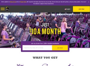 How planetfitness.com looks like on a tablet such as an iPad.