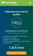 How planethoster.net looks like on a mobile device such as an iPhone.