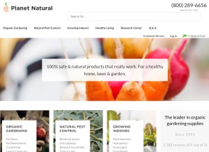 How planetnatural.com looks like on a tablet such as an iPad.