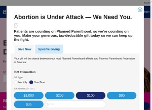 How plannedparenthood.org looks like on a tablet such as an iPad.