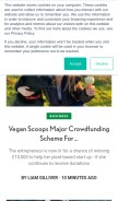 How plantbasednews.org looks like on a mobile device such as an iPhone.