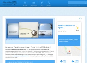 How plantillas-powerpoint.com looks like on a tablet such as an iPad.