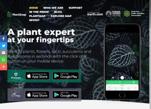 How plantsnap.com looks like on a tablet such as an iPad.
