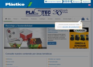 How plastico.com looks like on a tablet such as an iPad.