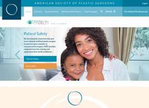 How plasticsurgery.org looks like on a tablet such as an iPad.