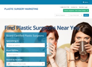 How plasticsurgerymarketing.com looks like on a tablet such as an iPad.