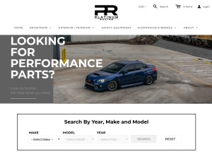 How platinumracinginc.com looks like on a tablet such as an iPad.