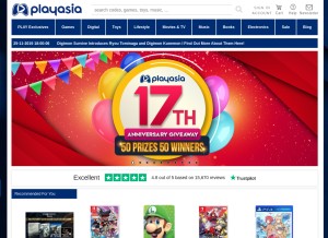 How play-asia.com looks like on a tablet such as an iPad.