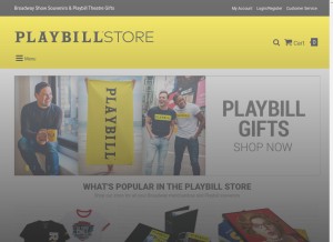 How playbillstore.com looks like on a tablet such as an iPad.