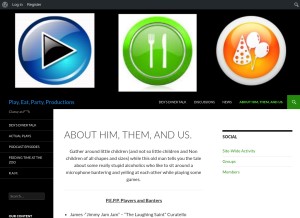 How playeatpartyproductions.com looks like on a tablet such as an iPad.