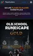 How playerauctions.com looks like on a mobile device such as an iPhone.