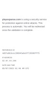 How playexpanse.com looks like on a mobile device such as an iPhone.
