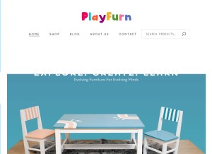 How playfurn.com looks like on a tablet such as an iPad.