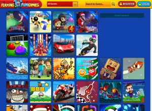 How playingfungames.com looks like on a tablet such as an iPad.