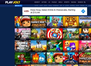 How playjolt.com looks like on a tablet such as an iPad.