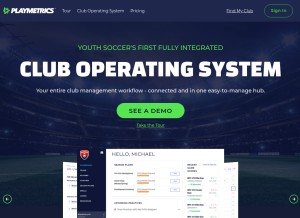 How playmetrics.com looks like on a tablet such as an iPad.